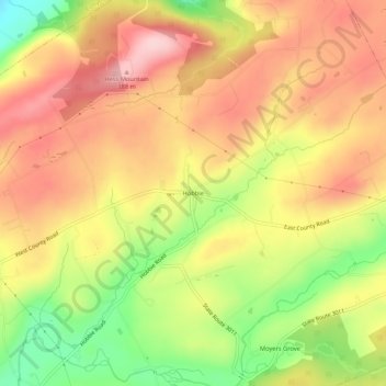 Mappa topografica Hobbie, altitudine, rilievo