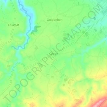 Mappa topografica Cogon, altitudine, rilievo