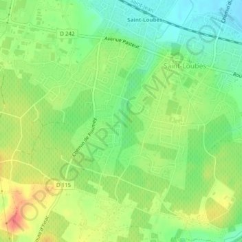 Mappa topografica La Motte, altitudine, rilievo