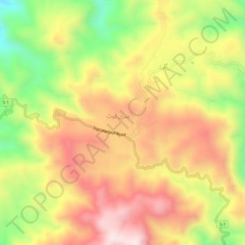 Mappa topografica Sirikot, altitudine, rilievo