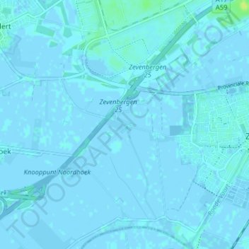 Mappa topografica Pelikaan, altitudine, rilievo