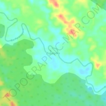 Mappa topografica Pucalpillo, altitudine, rilievo