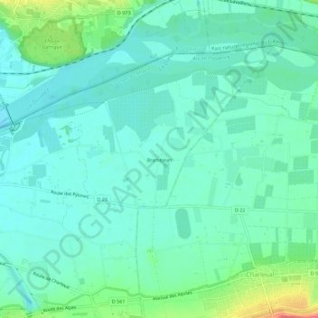 Mappa topografica Bramejean, altitudine, rilievo