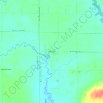Mappa topografica Falmouth, altitudine, rilievo