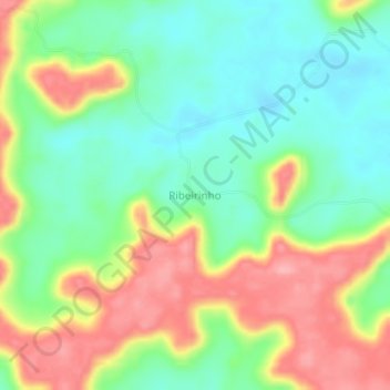 Mappa topografica Ribeirinho, altitudine, rilievo