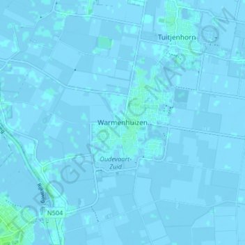 Mappa topografica Warmenhuizen, altitudine, rilievo