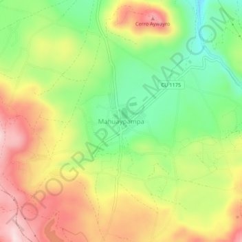 Mappa topografica Mahuaypampa, altitudine, rilievo