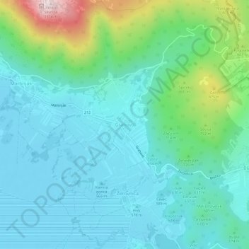 Mappa topografica Grahovo, altitudine, rilievo