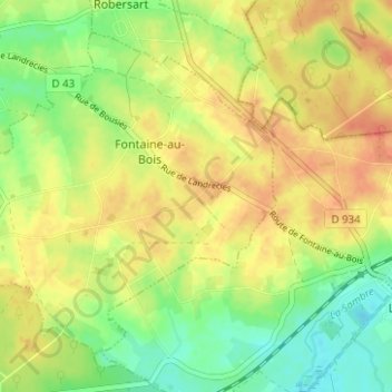 Mappa topografica Les Lignes, altitudine, rilievo