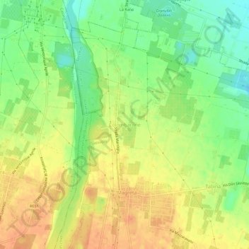 Mappa topografica Colombarone, altitudine, rilievo
