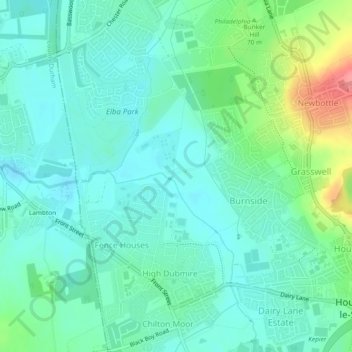 Mappa topografica Sedgeletch, altitudine, rilievo