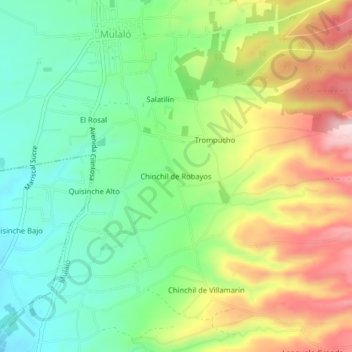 Mappa topografica Chinchil de Robayos, altitudine, rilievo