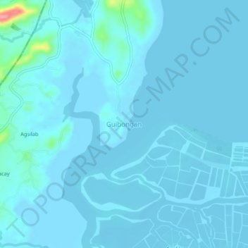 Mappa topografica Guibongan, altitudine, rilievo