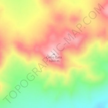 Mappa topografica Cerro Gato, altitudine, rilievo