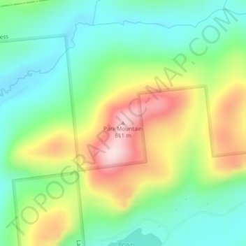 Mappa topografica Park Mountain, altitudine, rilievo