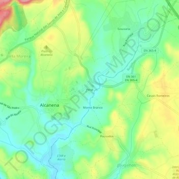 Mappa topografica Peral, altitudine, rilievo