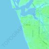 Mappa topografica Venice Beach, altitudine, rilievo