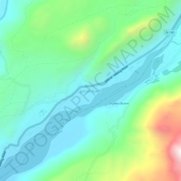 Mappa topografica Junali Kuch, altitudine, rilievo