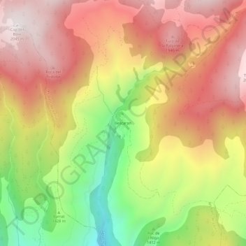 Mappa topografica Bescaran, altitudine, rilievo