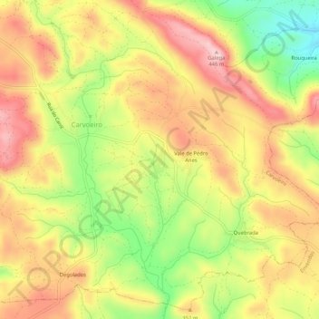 Mappa topografica Vale de Santiago, altitudine, rilievo