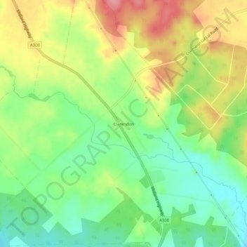 Mappa topografica Clarendon, altitudine, rilievo
