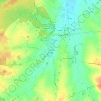 Mappa topografica La Chaume, altitudine, rilievo