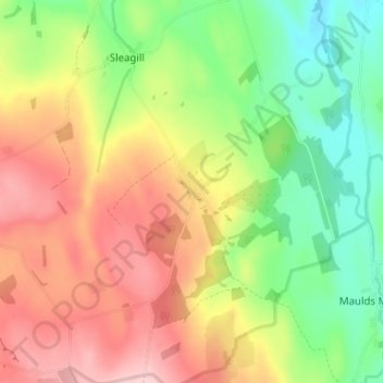 Mappa topografica Reagill, altitudine, rilievo