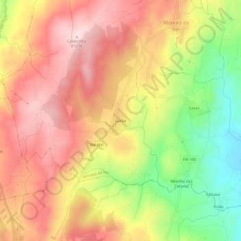 Mappa topografica Golfar, altitudine, rilievo