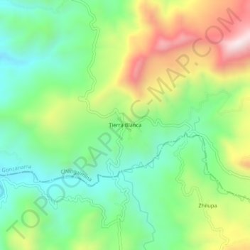 Mappa topografica Tierra Blanca, altitudine, rilievo