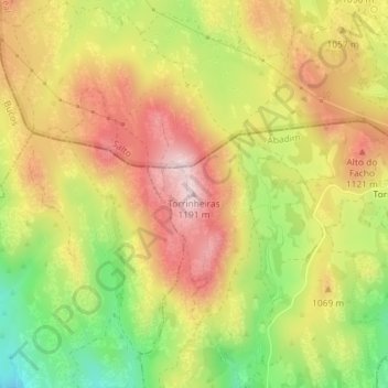 Mappa topografica Torrinheiras, altitudine, rilievo