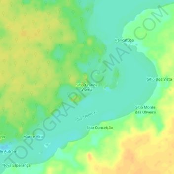 Mappa topografica Sítio Grande Vitória, altitudine, rilievo