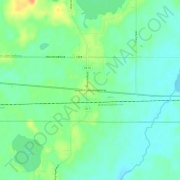 Mappa topografica Sawyer, altitudine, rilievo