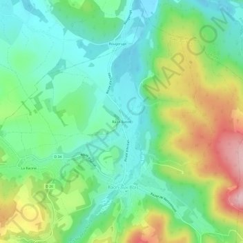 Mappa topografica Raon Basse, altitudine, rilievo