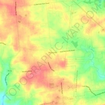 Mappa topografica Reeceville, altitudine, rilievo