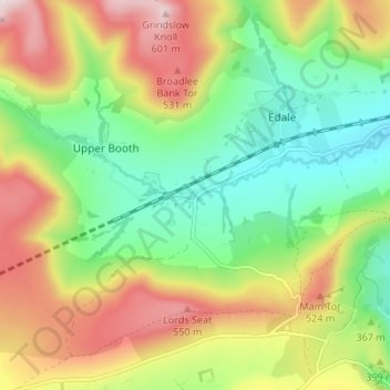 Mappa topografica Barber Booth, altitudine, rilievo