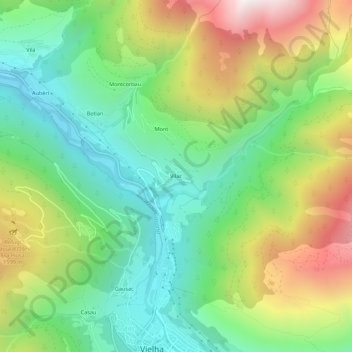 Mappa topografica Vilac, altitudine, rilievo