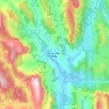 Mappa topografica Barra da Boa Sorte, altitudine, rilievo
