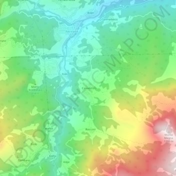 Mappa topografica Canadello, altitudine, rilievo