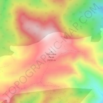 Mappa topografica Fairview Peak, altitudine, rilievo