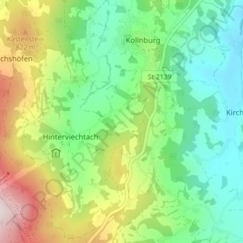 Mappa topografica Windsprach, altitudine, rilievo