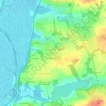 Mappa topografica Ceselas, altitudine, rilievo