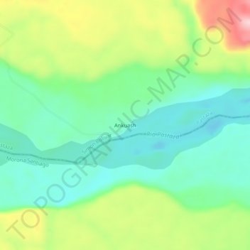 Mappa topografica Ankuash, altitudine, rilievo