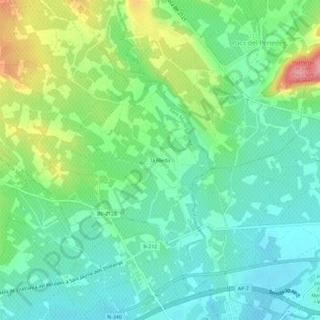 Mappa topografica la Bleda, altitudine, rilievo