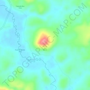 Mappa topografica Monte Alto, altitudine, rilievo