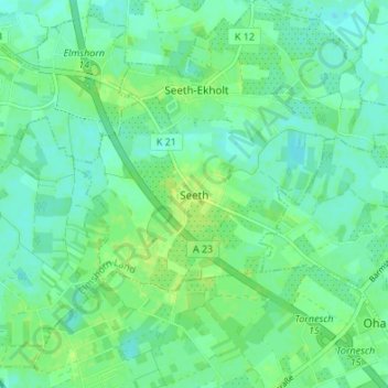 Mappa topografica Seeth, altitudine, rilievo