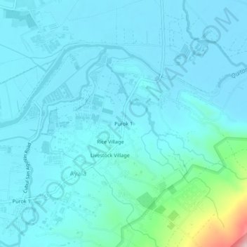 Mappa topografica Purok 1, altitudine, rilievo