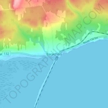 Mappa topografica Barachois, altitudine, rilievo