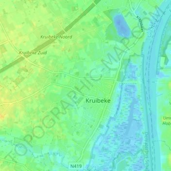 Mappa topografica Bloemenwijk, altitudine, rilievo