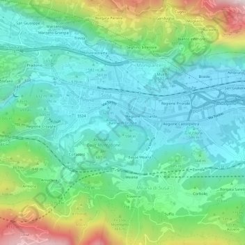 Mappa topografica Balma di Grosso, altitudine, rilievo