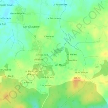 Mappa topografica Lagunes, altitudine, rilievo